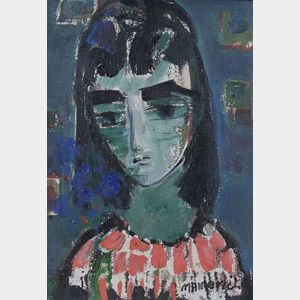 Zvi Mairovich (Israeli, 1911-1973) Portrait of a Woman