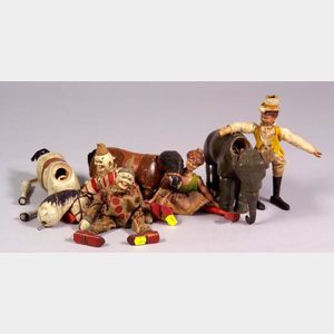 Group of Schoenhut Circus Performers and Animals