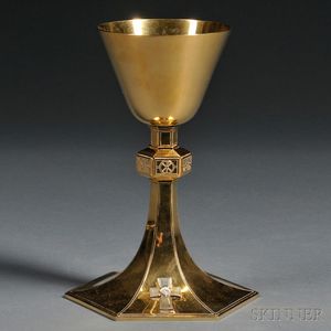 Diamond-set Gilded Sterling Silver Chalice