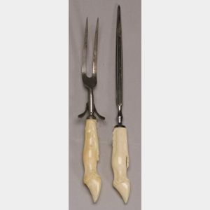 Two Piece Ivory Carving Set