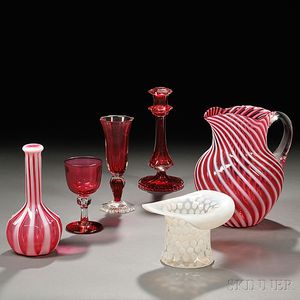Six Pieces of American Glass Tableware