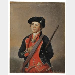 American School, Late 18th Century, After Charles Willson Peale (1741-1827) Portrait Miniature of George Washington as Colonel of the F