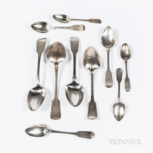 Approximately Fifty-five Assorted Irish Sterling Silver Spoons