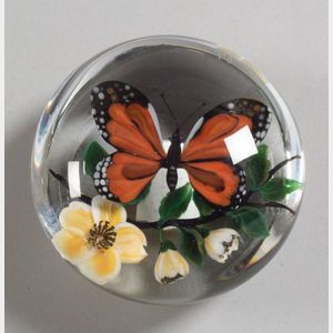 Rick Ayotte Butterfly Glass Paperweight