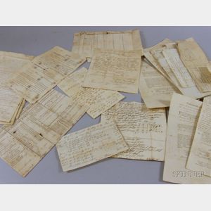 Group of 18th and 19th Century Documents, Receipts, Etc.
