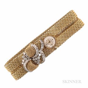 14kt Gold and Diamond Bracelet Watch