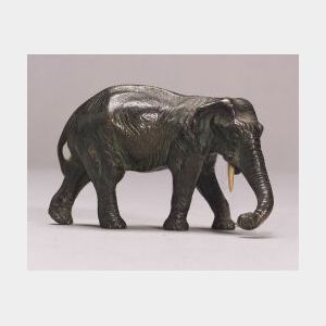 Small Bronze Figure of an Elephant