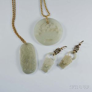 Group of Asian Hardstone Jewelry