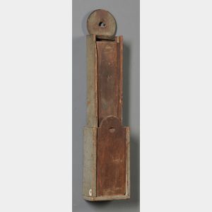 Gray-painted Wooden Hanging Slide-lid Scrub Box