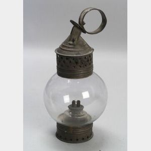 Fixed Onion Globe Lantern with Pierced Tin Frame