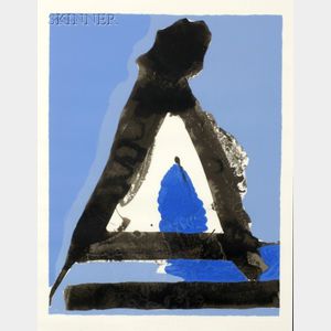 Robert Motherwell (American, 1915-1991) Untitled (Black and Two Blues)