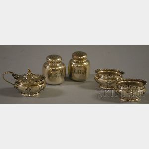 Five Silver and Silver Plated Condiment Items