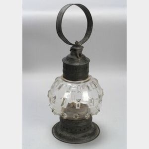 Configurated Fixed Globe Lantern with Black Painted Pierced Tin Frame