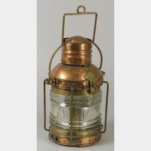 Brass, Copper, and Glass Ship&#39;s Lantern