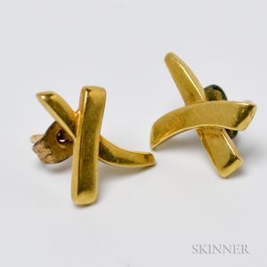 Tiffany & Co. 18kt Gold "X" Earrings
