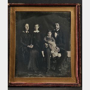 Oversized Half Plate Daguerreotype Portrait of a Family