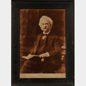 Twain, Mark (1835-1910) Signed Photograph, Framed.