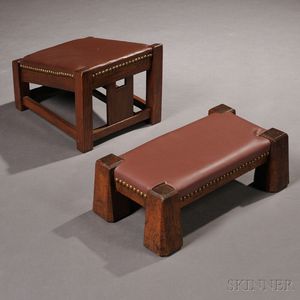 Two Arts & Crafts Ottomans