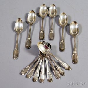 Fourteen Pieces of Victorian Sterling Silver Flatware