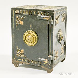 Small Painted Cast Iron Toy Safe