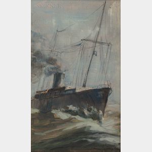 Attributed to Coulton Waugh (American, 1896-1973) Steamer in the Waves
