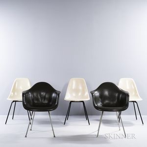 Five Ray (1912-1988) and Charles Eames (1907-1978) for Herman Miller Shell Chairs