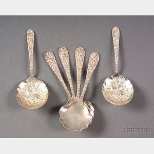 Six Kirk/Stieff Sterling Repousse Bonbon and Nut Servers