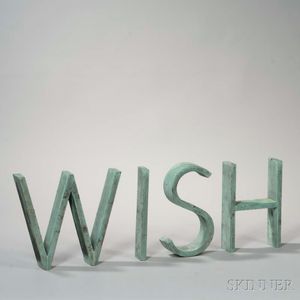 Four Bronze Letters "WISH"