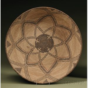 Apache Polychrome Coiled Basketry Bowl