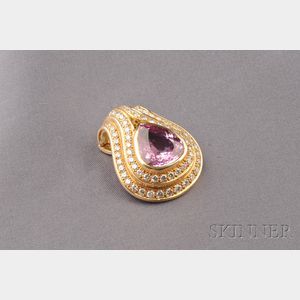 18kt Gold and Pink Topaz Pendant