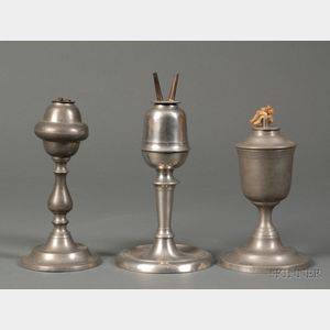 Three Pewter Lamps