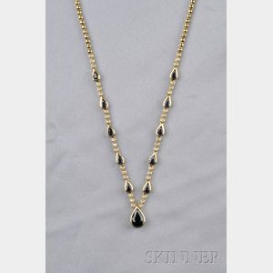 18kt Gold, Sapphire, and Diamond Necklace