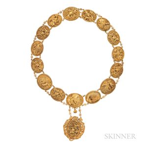 Fine Antique High-karat Gold Filigree Necklace