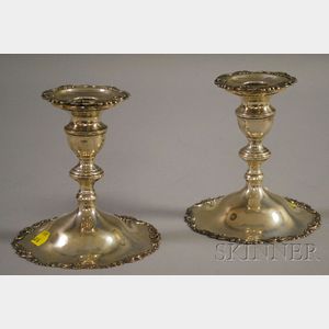 Pair of Towle Rococo Sterling Silver Candlesticks
