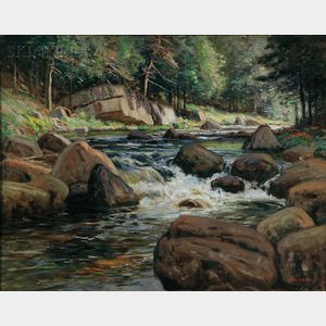 Frank A. Barney (American, 1862-1954) Adirondack Stream