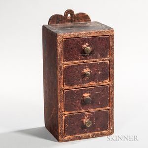 Hanging Miniature Chest of Four Drawers