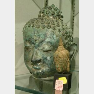 Two Thai Bronze Heads.