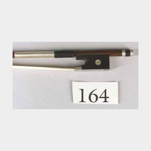 French Nickel Mounted Violin Bow, School of Francois Peccatte