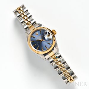 Lady's 14kt Gold and Stainless Steel "Oyster Perpetual Date" Wristwatch, Rolex