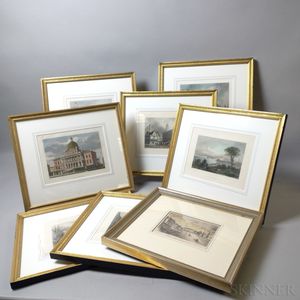 Eight Framed Engravings of Boston Scenes