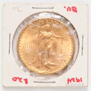 1924 $20 St. Gaudens Double Eagle Gold Coin. 