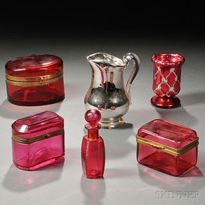 Six Pieces of Glass Tableware