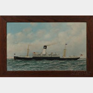 Antonio Nicolo Gasparo Jacobsen (New York/New Jersey/Denmark, 1850-1921) Portrait of the Steamship Antilles
