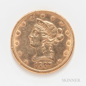 1887-S $10 Liberty Head Eagle Gold Coin