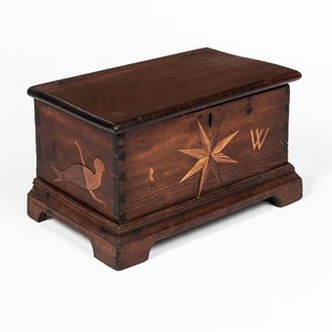 Small Early Inlayed Cherry Document Box