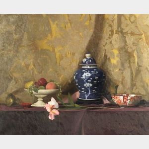 Thomas Russell Dunlay (American, b. 1951) Still Life with Japanese Urn