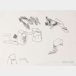 Lot of Three Drawings by Harold Larry Cohen (British, b. 1928),Structures (AARON-generated).