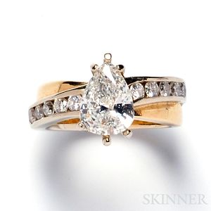 14kt Bicolor Gold and Diamond Solitaire