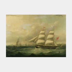 Joseph Heard (British, 1799-1859) The Brig Ituna at Sea
