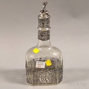 German Silver-mounted Etched Glass Decanter